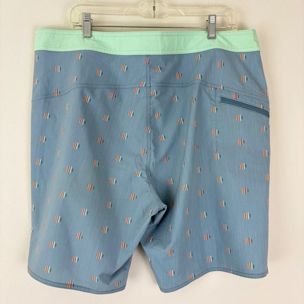 Roark The Savage Series Board Shorts Mens 40 Blue Striped Dot Swim Trunks RB282